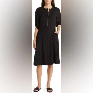 NWT Nordstrom Black Dolman Sleeve Midi Dress